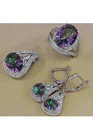 Jewelry Set Women's Birthday / Gift / Party Jewelry Sets Alloy Cubic Zirconia Rings / Earrings Silver