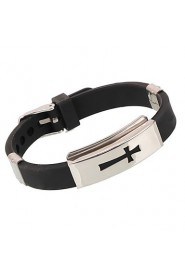 Fashion Cross Shape Stainless Steel Bracelet(Black)(1Pc)