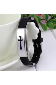 Fashion Cross Shape Stainless Steel Bracelet(Black)(1Pc)