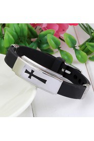 Fashion Cross Shape Stainless Steel Bracelet(Black)(1Pc)