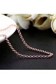 Fashion Snake Shape White Gold Plated Copper Alloy Rolo Chain Necklace(Gold,Rose Gold,White Gold)(1Pc)