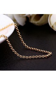 Fashion Snake Shape White Gold Plated Copper Alloy Rolo Chain Necklace(Gold,Rose Gold,White Gold)(1Pc)