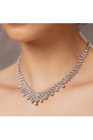 Beautiful Czech Rhinestones Alloy Plated Wedding Bridal Jewelry Set,Including Necklace And Earrings