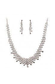 Beautiful Czech Rhinestones Alloy Plated Wedding Bridal Jewelry Set,Including Necklace And Earrings