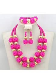 Latest Fashion Nigerian Crystal Beads Balls Necklace Set Women Party Beads Jewelry Set