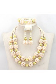 Latest Fashion Nigerian Crystal Beads Balls Necklace Set Women Party Beads Jewelry Set