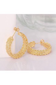 Fashion Round Shaped Environmental Copper Gold Earrings Jewerly(Rose Gold Plating Adjustable Gold Plating)(1Pair)