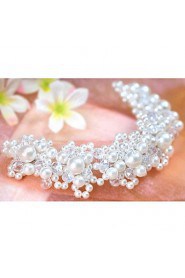 Women's / Flower Girl's Crystal / Alloy / Imitation Pearl Headpiece-Wedding / Special Occasion Flowers Red / White