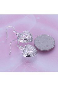 Special Heart Shape Silver Plated Foreign Trade Earring(Silver)(1Pair)