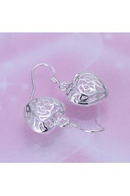 Special Heart Shape Silver Plated Foreign Trade Earring(Silver)(1Pair)