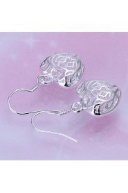 Special Heart Shape Silver Plated Foreign Trade Earring(Silver)(1Pair)