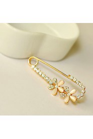 Opal Flower Brooch (1Pc)