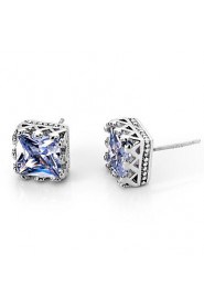 Brass With Cubic Zirconia Stud Earrings(More Colors)