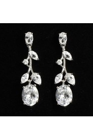 Drop Earrings Women's Platinum Earring Cubic Zirconia