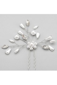 Women Alloy Hairpins With Imitation Pearl/Rhinestone Wedding/Party Headpiece