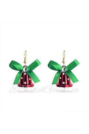 Lureme Fashion Christmas Bowknot Red Small Bell Anez Alloy Drop Earrings