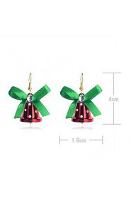 Lureme Fashion Christmas Bowknot Red Small Bell Anez Alloy Drop Earrings