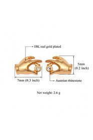 InStyle 18K Chunky Gold Plated Cute Hands Stud Rhinestone Earrings High Quality