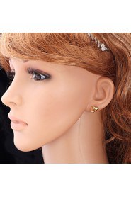 InStyle 18K Chunky Gold Plated Cute Hands Stud Rhinestone Earrings High Quality