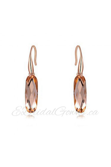 Women's Cubic Zirconia/Elegant Rose Gold Alloy Drop Earrings