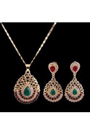 Fashion gold-plated necklace (necklace) (earrings)