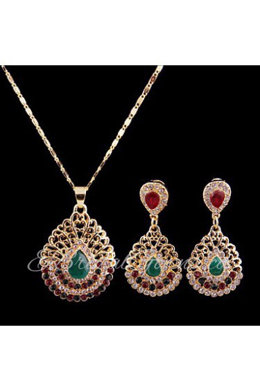 Fashion gold-plated necklace (necklace) (earrings)