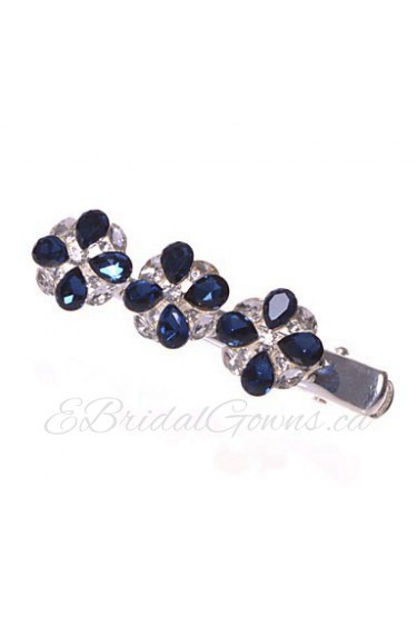 Women/Flower Girl Alloy Barrette With Sapphire/Rhinestone Wedding/Party Headpiece