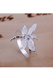 Fashion Dragonfly Shape Copper Silver Plated Foreign Trade Jewelry Sets For Women's(Silver)(1Set)