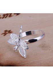 Fashion Dragonfly Shape Copper Silver Plated Foreign Trade Jewelry Sets For Women's(Silver)(1Set)