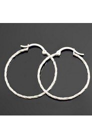 Silver Circle Hoop Earrings