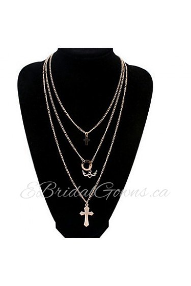 Women's Angel wings Cross Gold Necklace