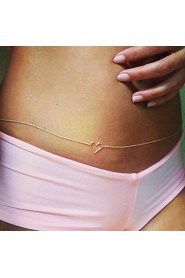 Women's Sexy Heart Golden Body Belly Chain for Bikini Holiday