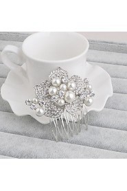 Women's Pearl / Rhinestone Headpiece-Wedding / Special Occasion / Casual / Office & Career / Outdoor Hair Combs 1 Piece Clear Round