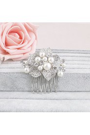 Women's Pearl / Rhinestone Headpiece-Wedding / Special Occasion / Casual / Office & Career / Outdoor Hair Combs 1 Piece Clear Round