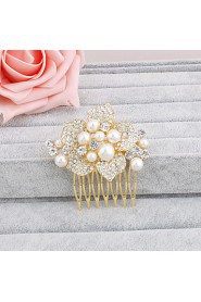 Women's Pearl / Rhinestone Headpiece-Wedding / Special Occasion / Casual / Office & Career / Outdoor Hair Combs 1 Piece Clear Round