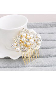 Women's Pearl / Rhinestone Headpiece-Wedding / Special Occasion / Casual / Office & Career / Outdoor Hair Combs 1 Piece Clear Round