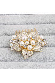 Women's Pearl / Rhinestone Headpiece-Wedding / Special Occasion / Casual / Office & Career / Outdoor Hair Combs 1 Piece Clear Round