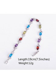 Top Quality AZircon Bracelet Fine Jewelry ,Rainbow Multicolor