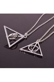 Harry Potter Luna Lovegood Resurrection Stone Rotatable Alloy Movie Pendant Necklace(1 Pc)