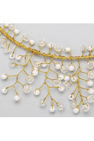 Women's Crystal / Alloy / Imitation Pearl Headpiece-Wedding / Special Occasion Head Chain 1 Piece Clear Round