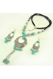 Jewelry Set Women's Gift / Party / Daily Jewelry Sets Alloy Turquoise Earrings / Necklaces Black / Silver / Blue