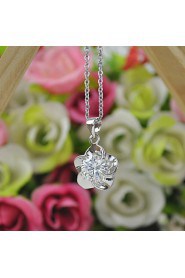 Women's New Necklace & Pendants Flower with CZ Pendant Necklaces