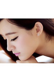 S925 Fine Silver Butterfly Shape Stud Earrings (9mm*8mm)