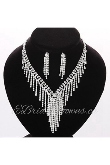 Elegant Alloy With Rhinestone Ladies' Jewelry Sets