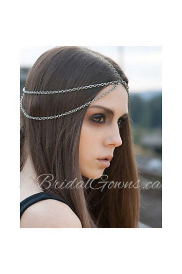 Bohemian Women Metal Head Double Layer Chain Jewelry Forehead Dance Headband