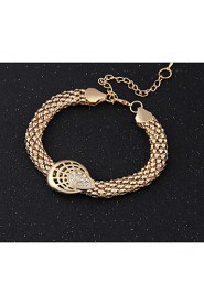 Gold-plated Fashion romantic heart line(Including Necklace, Earring, Bracelet, Ring) Jewelry Sets