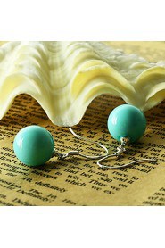 Exquisite Turquoise Round Earrings