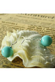 Exquisite Turquoise Round Earrings