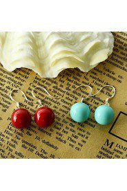 Exquisite Turquoise Round Earrings