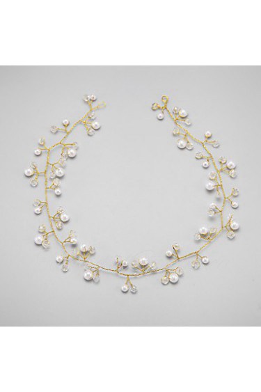 Women's / Flower Girl's Crystal / Alloy / Imitation Pearl Headpiece-Wedding / Special Occasion Headbands 1 Piece White Round